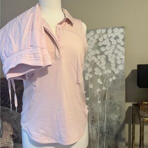 Lululemon Strawberry Milkshake Light Pink Sleeveless Polo Shirt